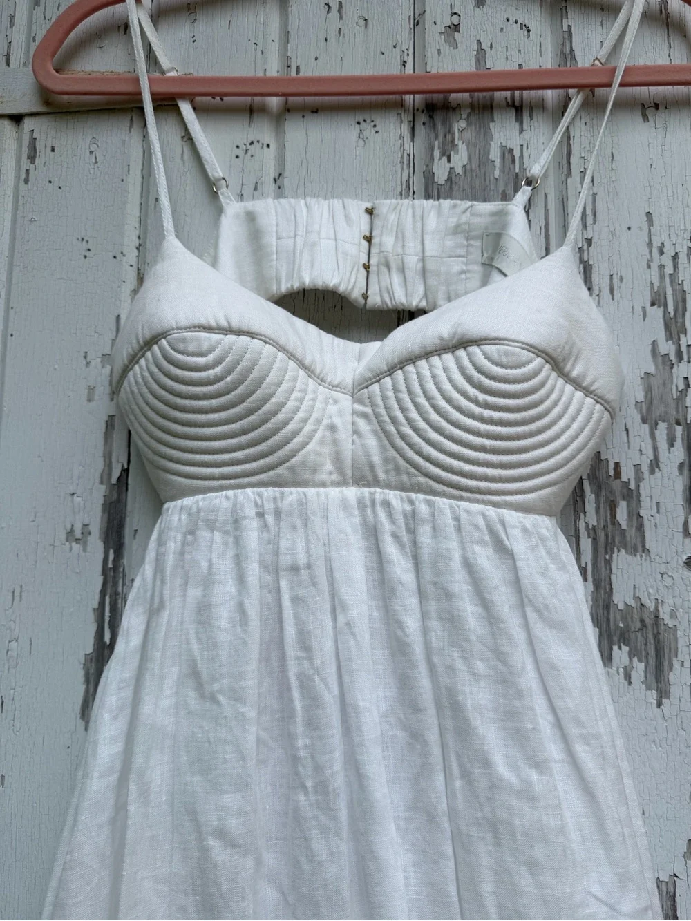 Zimmermann Rosa Bralette Dress 0 XS White Linen Midi - Picture 5 of 11